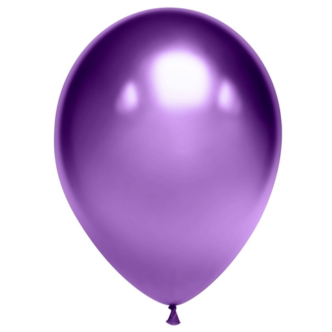 Воздушные шары без рисунка фиолетовый, хром (50шт.) 600104