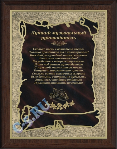 Плакетка Лучший музыкальный руководитель