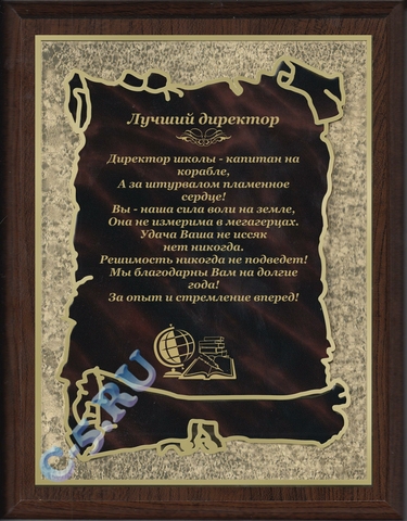 Плакетка лучший директор