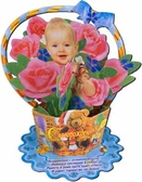 Корзиночка бумажная С Новорождённым (94-08-Т)