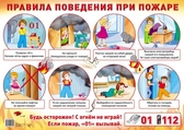 Плакат Правила поведения при пожаре