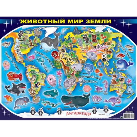 Плакат Животный мир земли (ПК4-204)