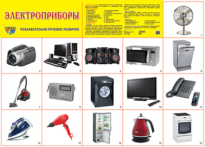 Плакат демонстрационный Электроприборы