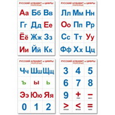 Плакат Русский алфавит и цифры (разрезные мини плакаты)
